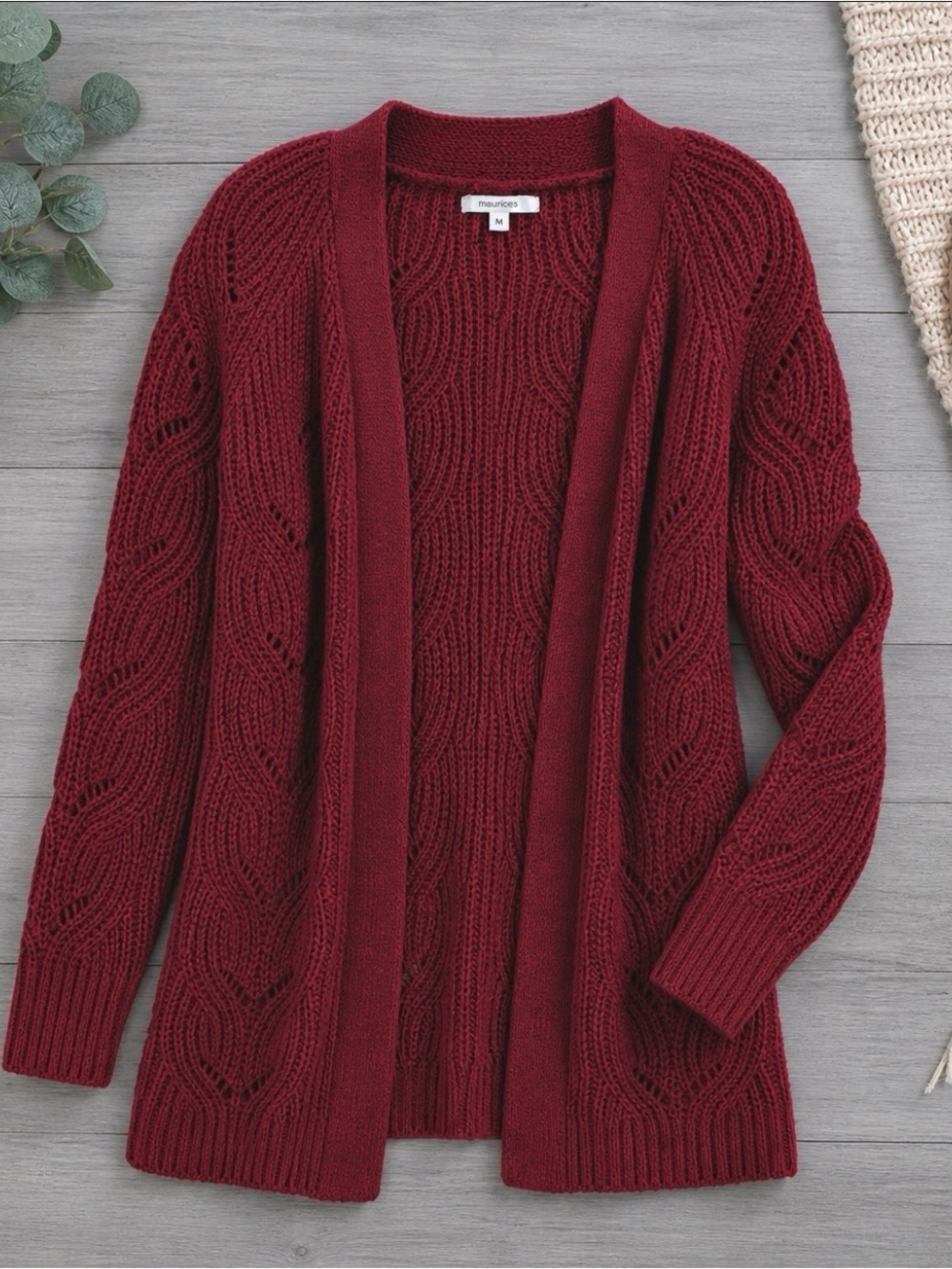Brand NEW Maurices Burgundy Knit Cardigan | Cozy Chic | Size: Medium